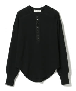 Ray BEAMS / リブ ホック ヘンリー ネック Tシャツ