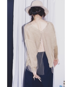 ￥RBS / メッシュ レイヤー クルーネック ニット