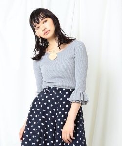 ◇Ray BEAMS / リブ カフス クルーネック