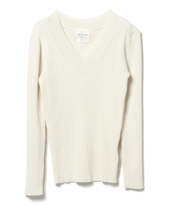 Ray BEAMS / リブ Vネック ニット