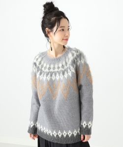◇Ray BEAMS / ノルディック ジャカード クルーネック ニット