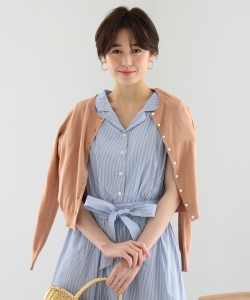 Ray BEAMS / 14G クルーネック カーディガン