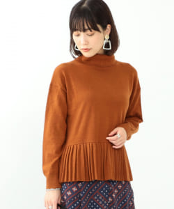 Ray BEAMS / スソ プリーツ タートルネック ニット