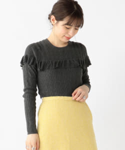 Ray BEAMS / フリル ヨーク クルーネック ニット