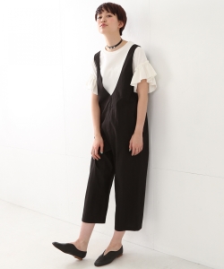 ￥Ray BEAMS / Vネック ワイド サロペット