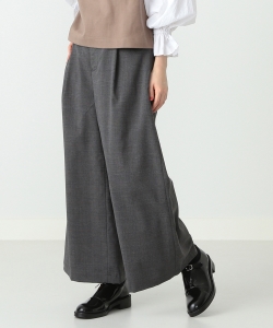 Ray BEAMS / グレンチェック ハイウエスト ワイドパンツ