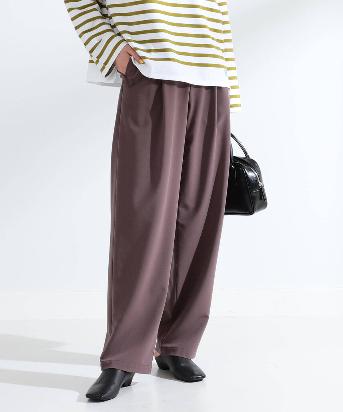 未使用品 レイビームス Ray Beams ワイドパンツ テーパード タック ...