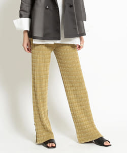 Ray BEAMS / 女裝 條紋 羅紋 針織 長褲