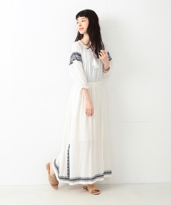 Ray BEAMS / エスニック 刺繍 マキシワンピース