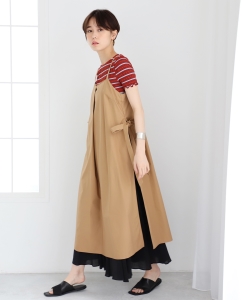 Ray BEAMS / サイド スリット サロペット ワンピース