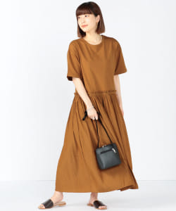 Ray BEAMS / ギャザー キリカエ Tシャツ ワンピース