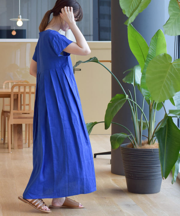 Ray Beams レイ ビームス Ray Beams 麻 バックタック フレアスリーブ ワンピース ワンピース ワンピース 通販 Beams