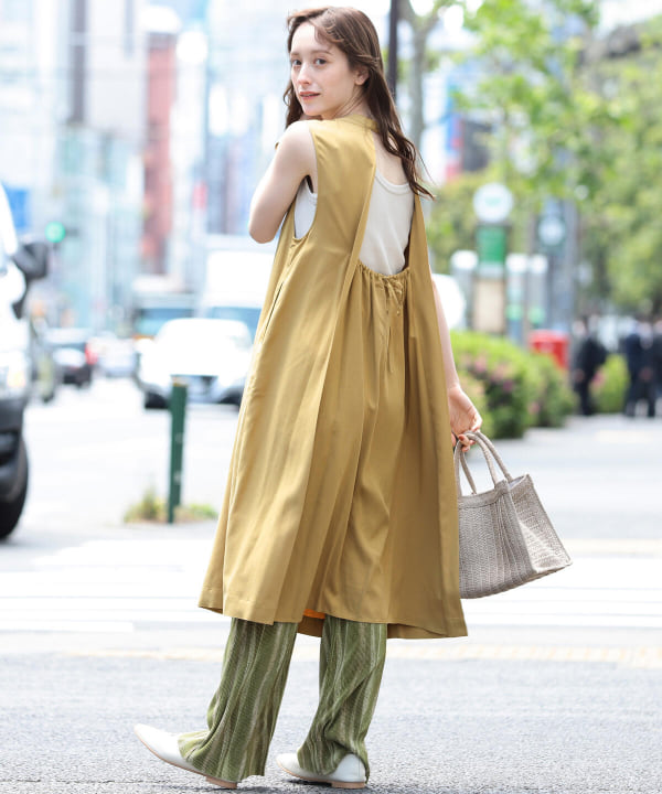 Ray Beams レイ ビームス Ray Beams バックオープン ノースリーブ シャツワンピース ワンピース ワンピース 通販 Beams