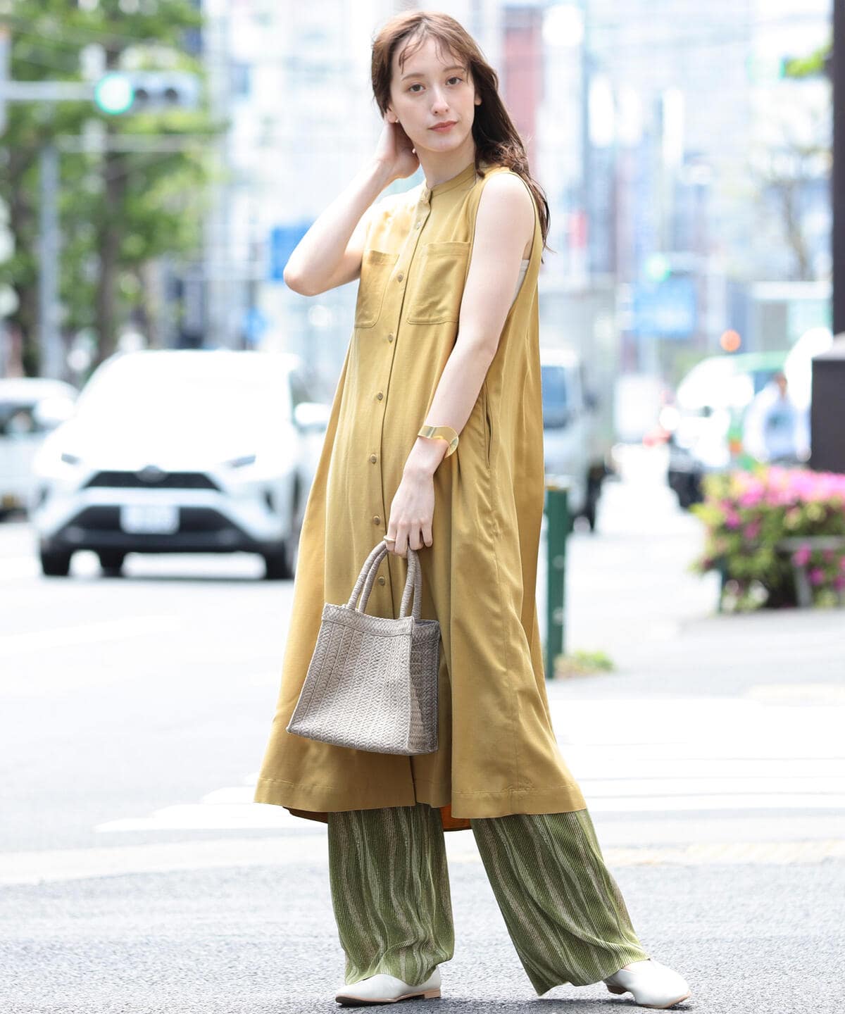 Ray Beams レイ ビームス Ray Beams バックオープン ノースリーブ シャツワンピース ワンピース ワンピース 通販 Beams