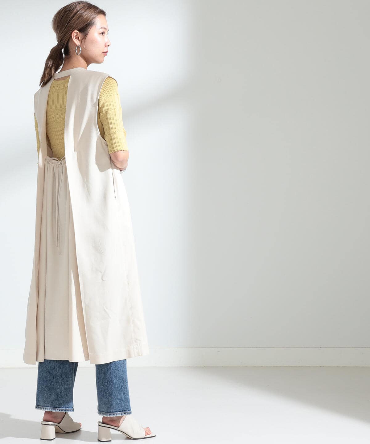 Ray Beams レイ ビームス Ray Beams バックオープン ノースリーブ シャツワンピース ワンピース ワンピース 通販 Beams