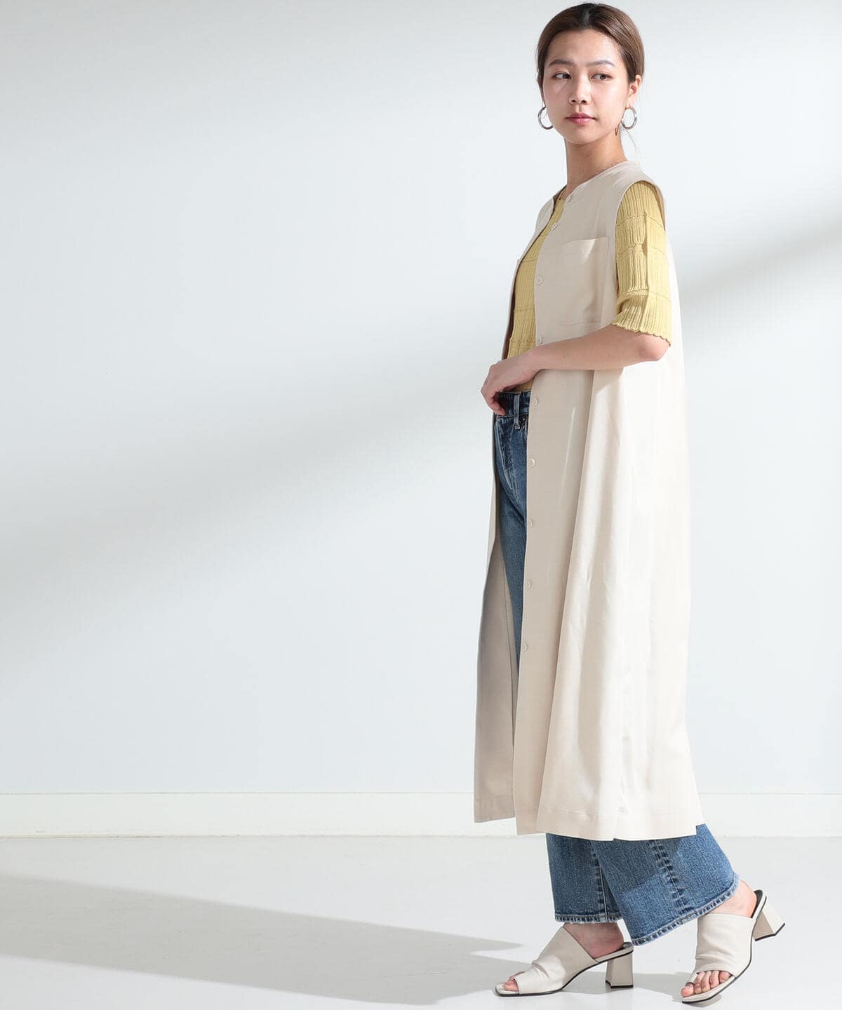 Ray Beams レイ ビームス Ray Beams バックオープン ノースリーブ シャツワンピース ワンピース ワンピース 通販 Beams