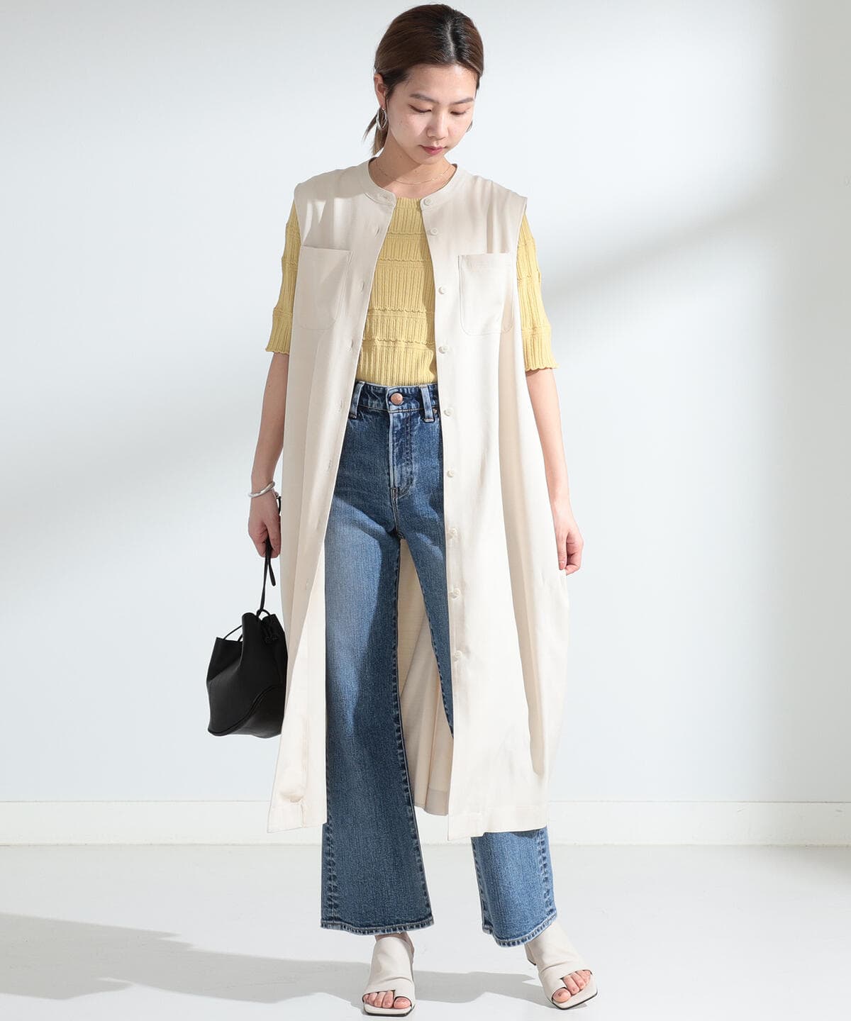 Ray Beams レイ ビームス Ray Beams バックオープン ノースリーブ シャツワンピース ワンピース ワンピース 通販 Beams