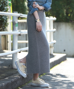 【WEB限定】Ray BEAMS / ニット ロング タイト スカート
