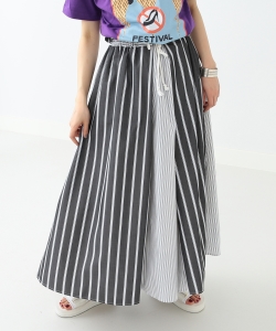Ray BEAMS / ストライプ キリカエ ロング スカート