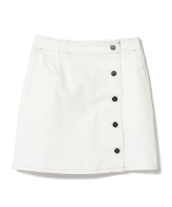Ray BEAMS / メタル ボタン ステッチ ミニスカート