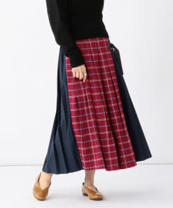 Ray BEAMS / キリカエ チェック ラップスカート