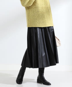 Ray BEAMS / 女裝 環保皮革 百摺裙