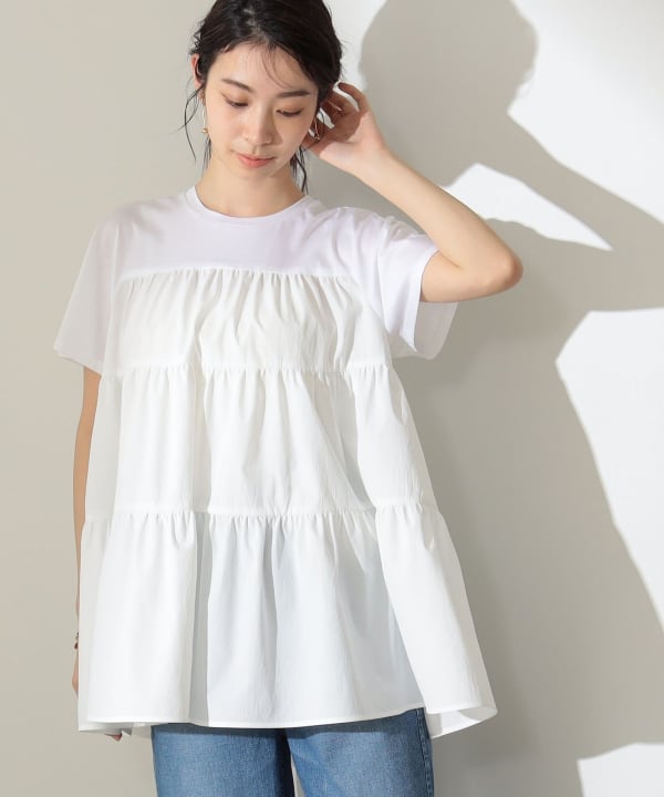デミルクスビームス　コンビ　ティアード　プルオーバー　ブラック　onesize Demi-Luxe BEAMS｜コンビ ティアード プルオーバー | Rakuten