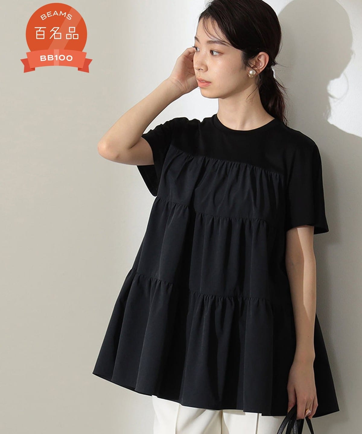 コンビ ティアード プルオーバー. Tシャツ・カットソー WOMEN BLACK ONE SIZE コンビ ティアード プルオーバー. Tシャツ・カットソー WOMEN BLACK ONE SIZE