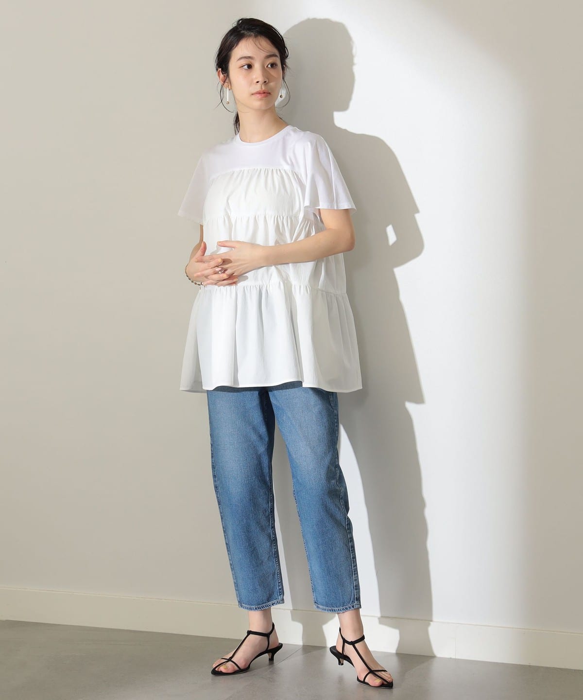 【新品】Demi-Luxe BEAMS コンビ ティアード プルオーバー Demi-Luxe BEAMS tシャツ コンビ ティアード プルオーバー