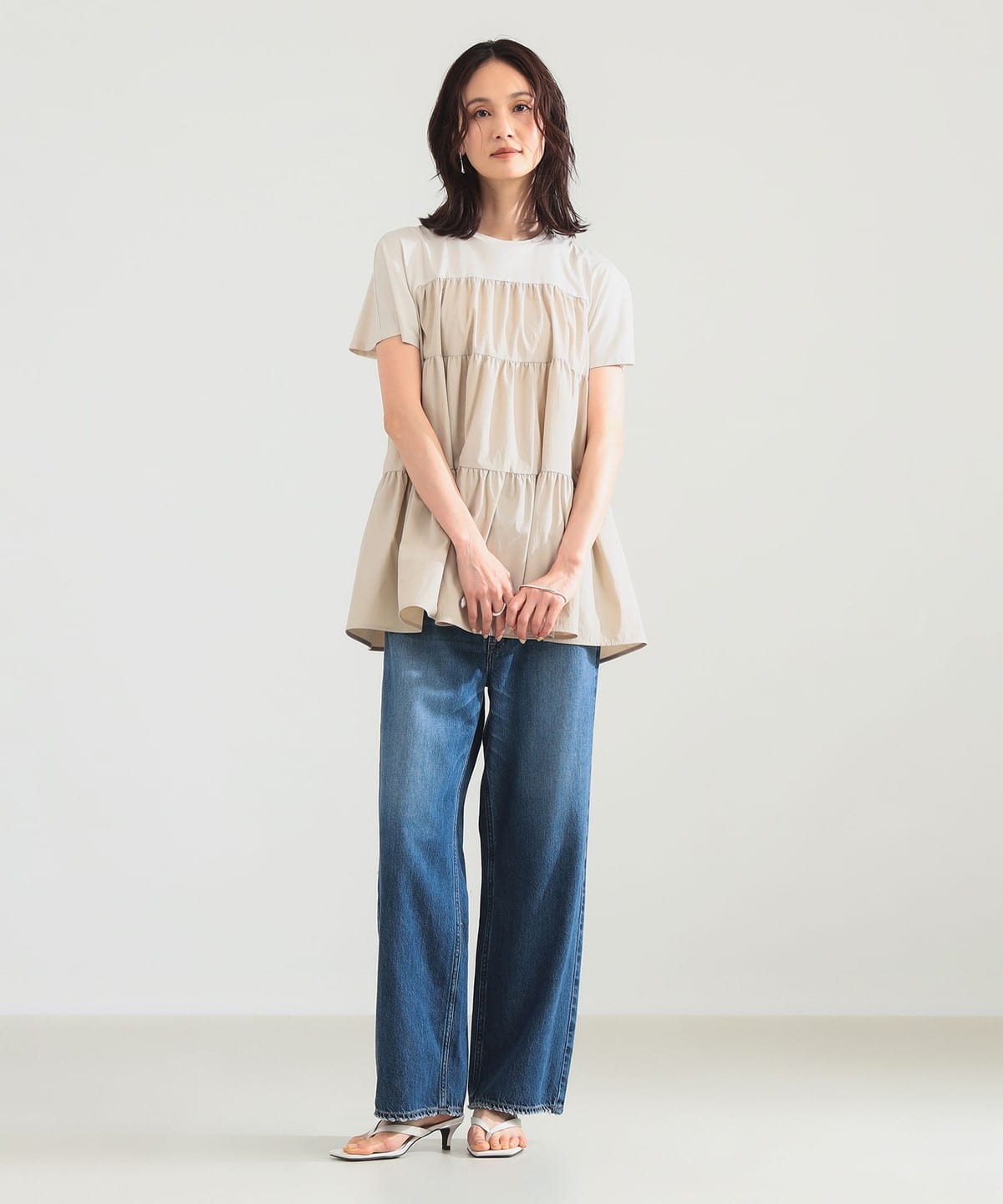 極美品✨デミリュクス Demi-Luxe コンビティアード プルオーバー 現行品 Demi-Luxe BEAMS（デミルクス ビームス）コンビ ティアード プル