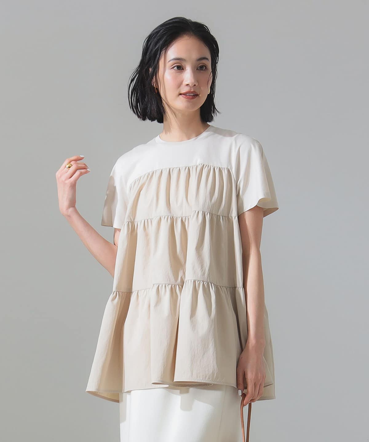 【新品】Demi-Luxe BEAMS コンビ ティアード プルオーバー Demi-Luxe BEAMS（デミルクス ビームス）コンビ ティアード プル