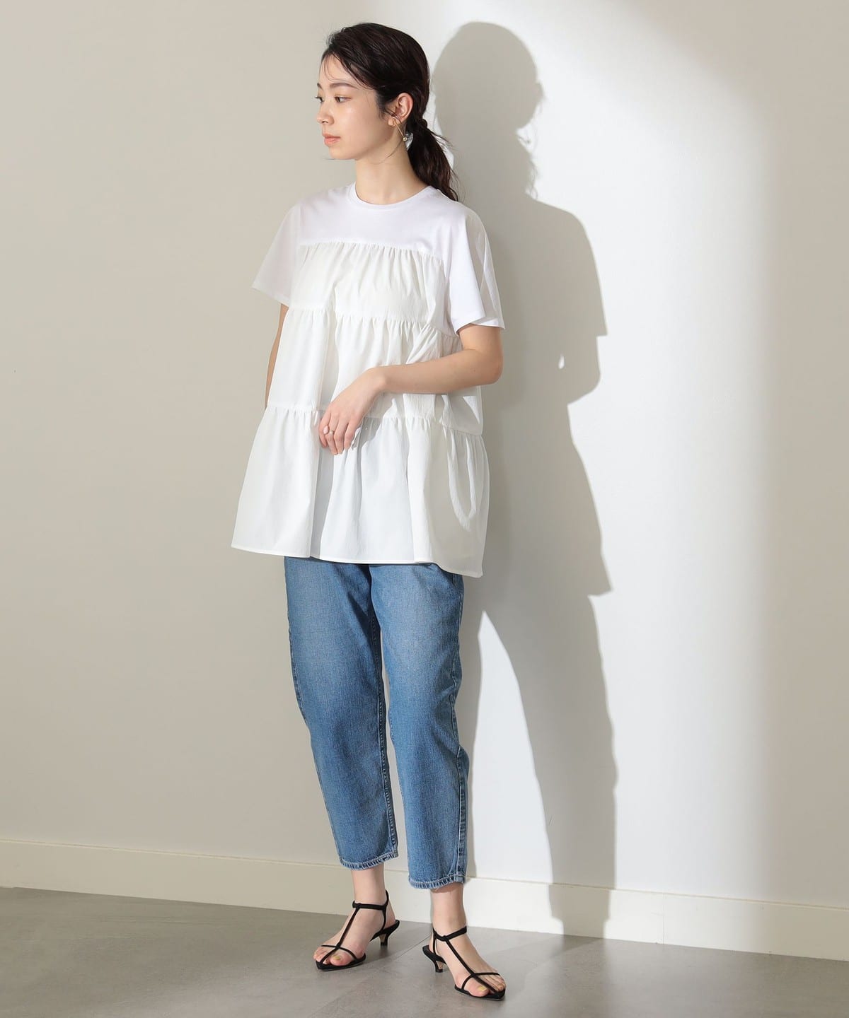 デミルクスビームス　コンビ　ティアード　プルオーバー　ブラック　onesize Demi-Luxe BEAMS｜コンビ ティアード プルオーバー | Rakuten