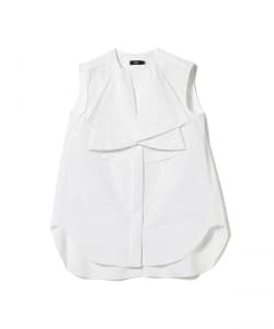 M・fil / ラッフルクルーネック ノースリーブブラウス