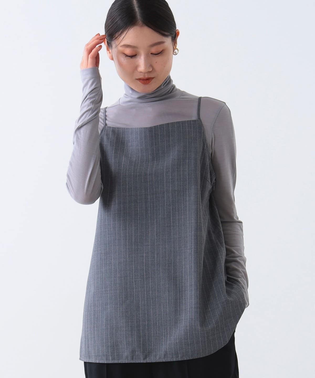 Demi-Luxe BEAMS デミルクス ビームス / ストライプ キャミソール Tシャツ・カットソー WOMEN GREY ONE SIZE Demi-Luxe BEAMS デミルクス ビームス / ストライプ キャミソール Tシャツ・カットソー WOMEN GREY ONE SIZE