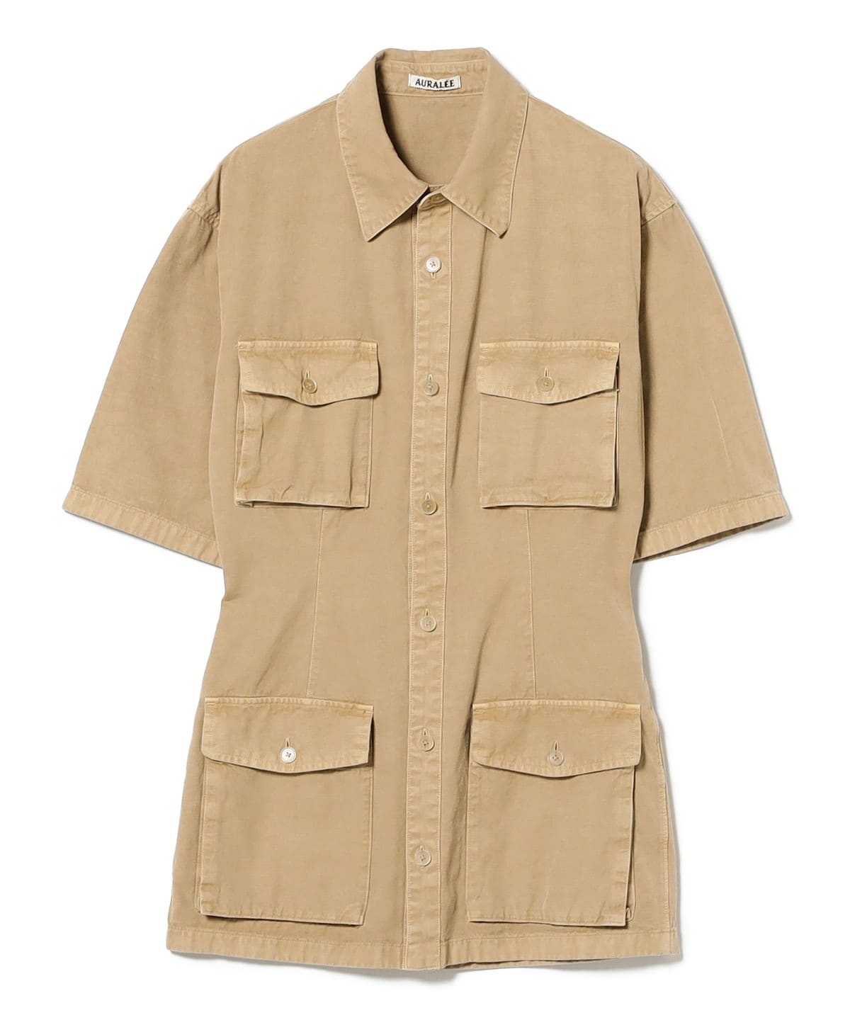 AURALEE オーラリー / PRODUCT DYED FINX GABARDINE MINI SHIRT DRESS シャツ・ブラウス WOMEN DYED BEIGE 1 AURALEE オーラリー / PRODUCT DYED FINX GABARDINE MINI SHIRT DRESS シャツ・ブラウス WOMEN DYED BEIGE 1