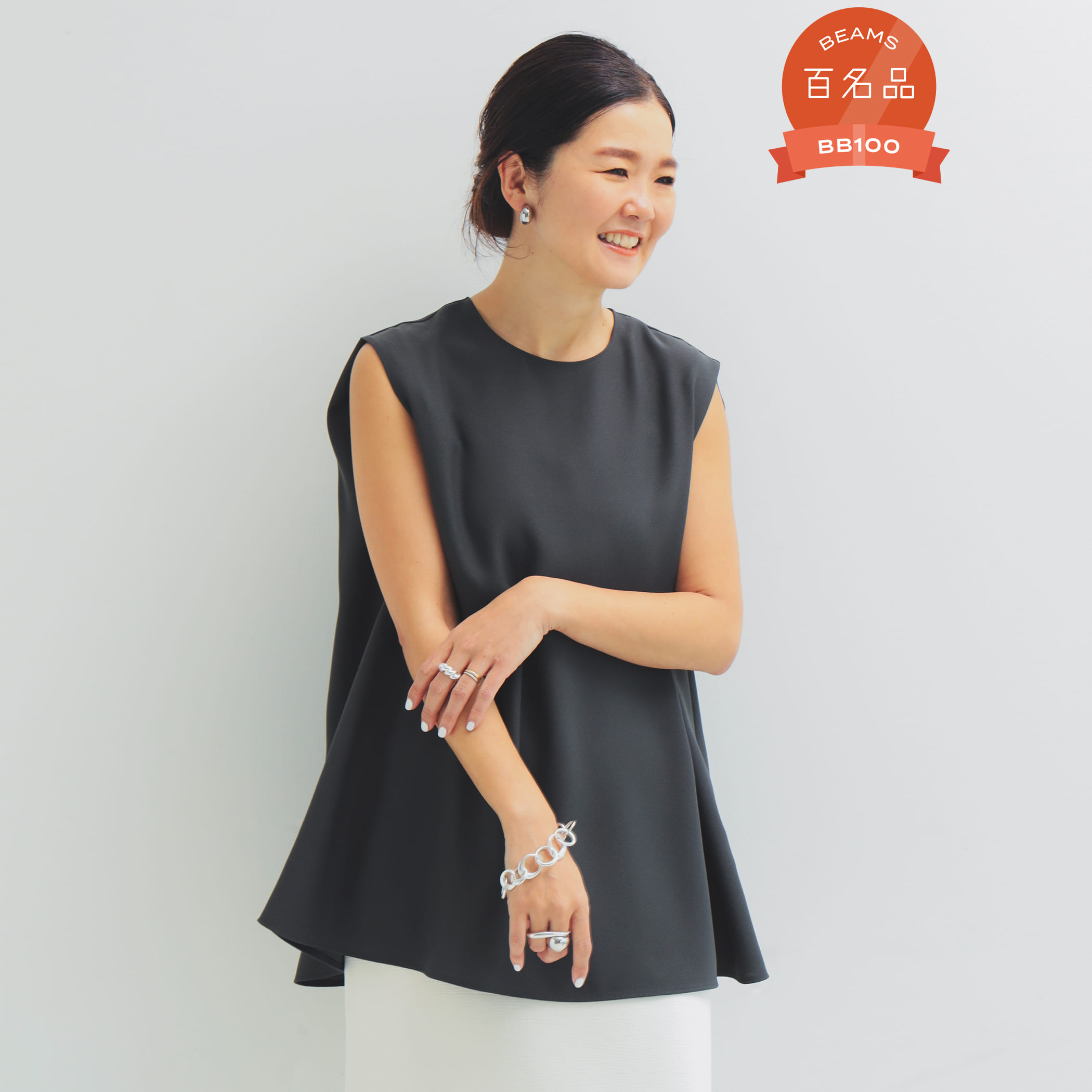 ジョーゼット フレア ブラウス シャツ・ブラウス WOMEN CHARCOAL. GREY ONE SIZE ジョーゼット フレア ブラウス シャツ・ブラウス WOMEN CHARCOAL. GREY ONE SIZE