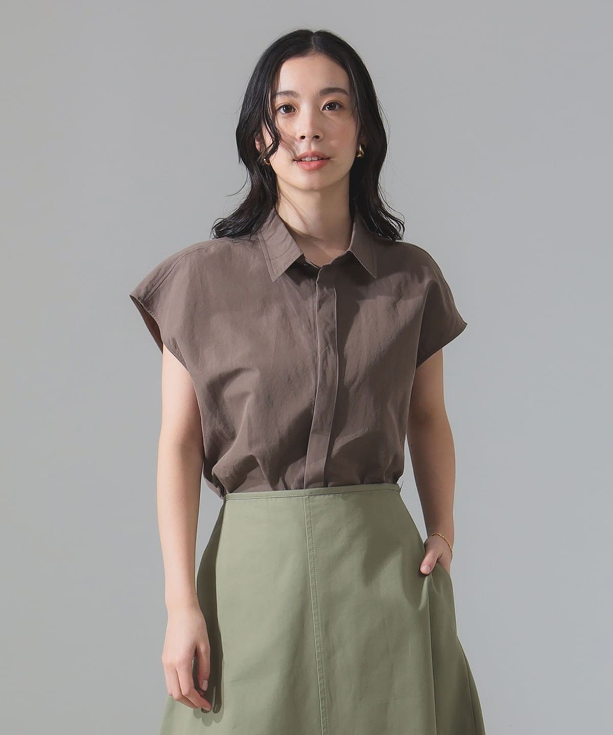送料無料 いつまで Demi-Luxe BEAMS（デミルクス ビームス）ATON / SILK LINEN Tシャツ(半袖/袖なし)