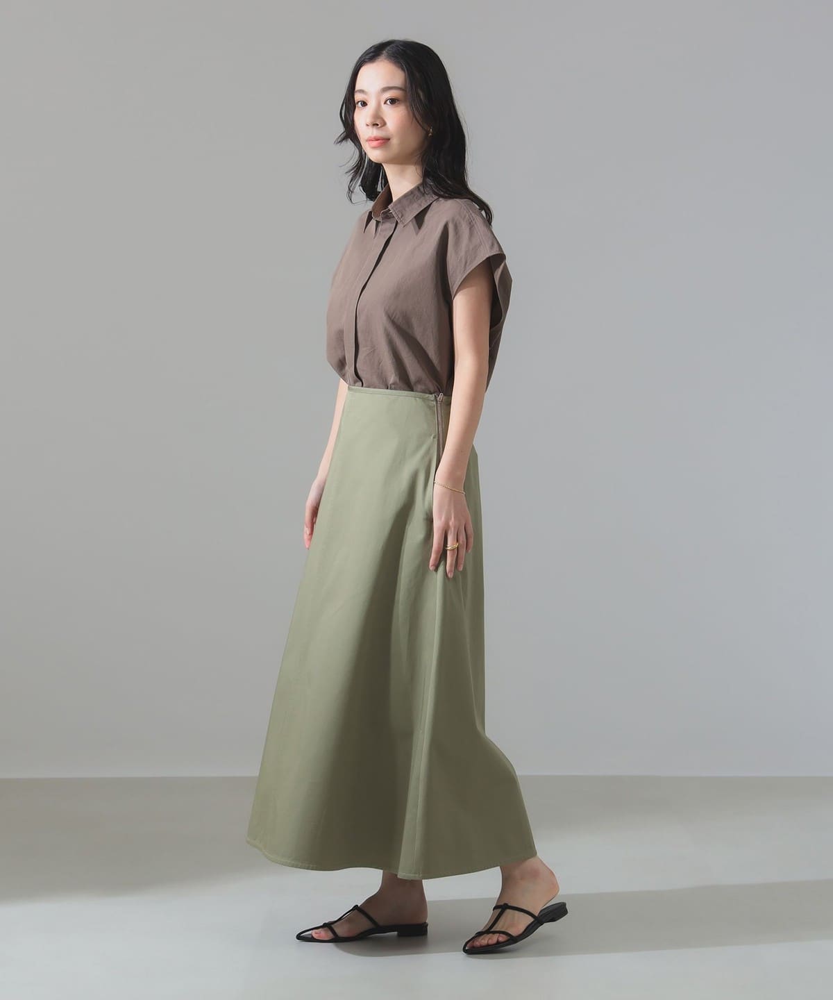 Demi-Luxe BEAMS｜ATON / スビン キャップスリーブ Tシャツ