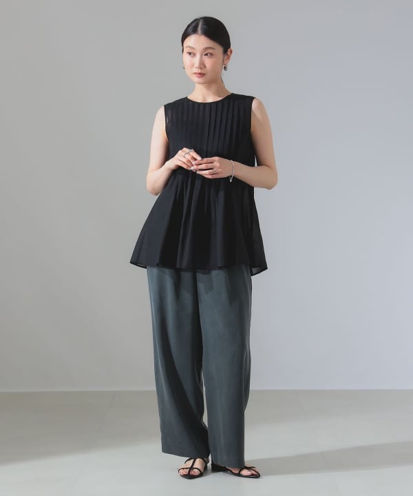 美品 デミルクス ビームス 2万 ピンタックブラウス ホワイト