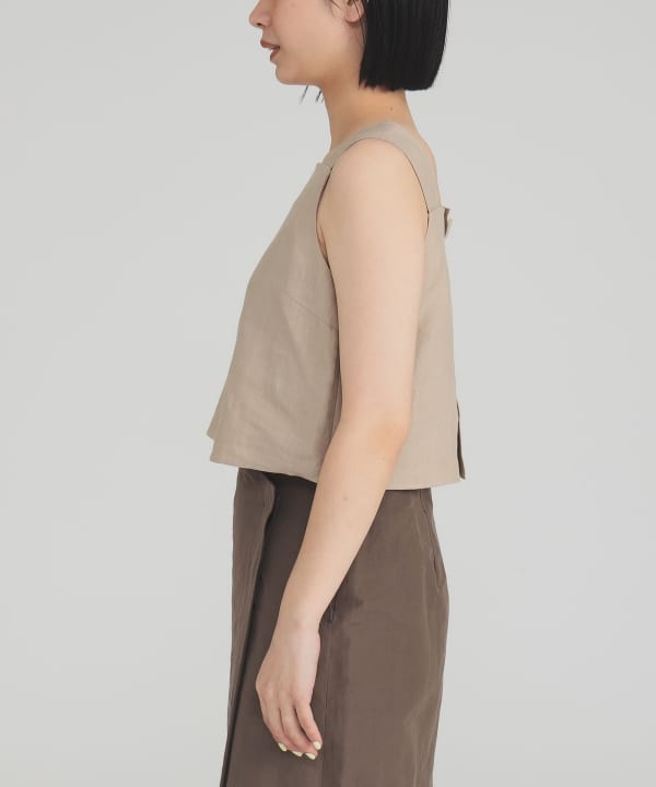 【ATON】Demi-Luxe BEAMS別注 リネンビスコースシャツジャケット Demi-Luxe BEAMS（デミルクス ビームス）開襟 デザインシャツ