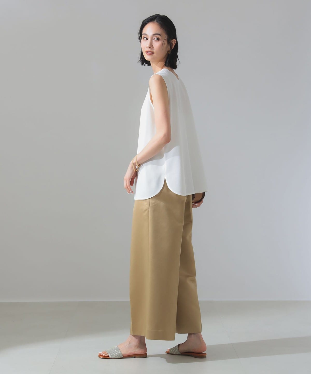 2WAY ノースリーブブラウス シャツ・ブラウス WOMEN OFF WHITE ONE SIZE 2WAY ノースリーブブラウス シャツ・ブラウス WOMEN OFF WHITE ONE SIZE