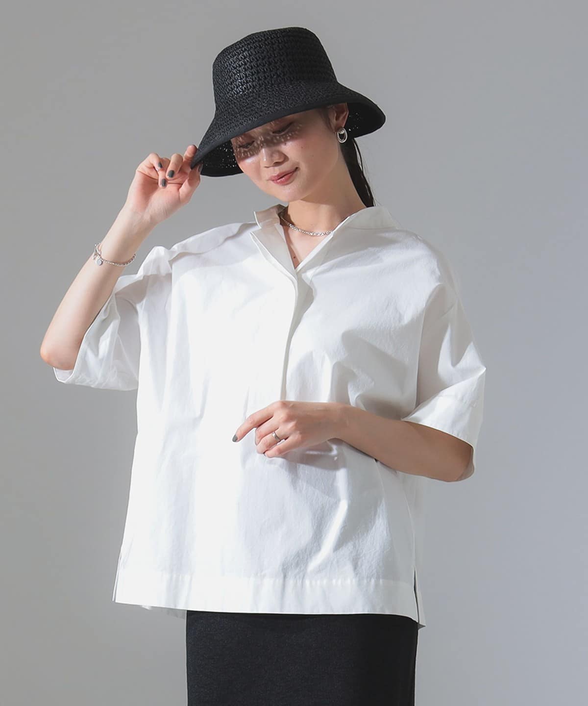 ドロップショルダー スキッパーシャツ. シャツ・ブラウス WOMEN OFF WHITE 36 ドロップショルダー スキッパーシャツ. シャツ・ブラウス WOMEN OFF WHITE 36