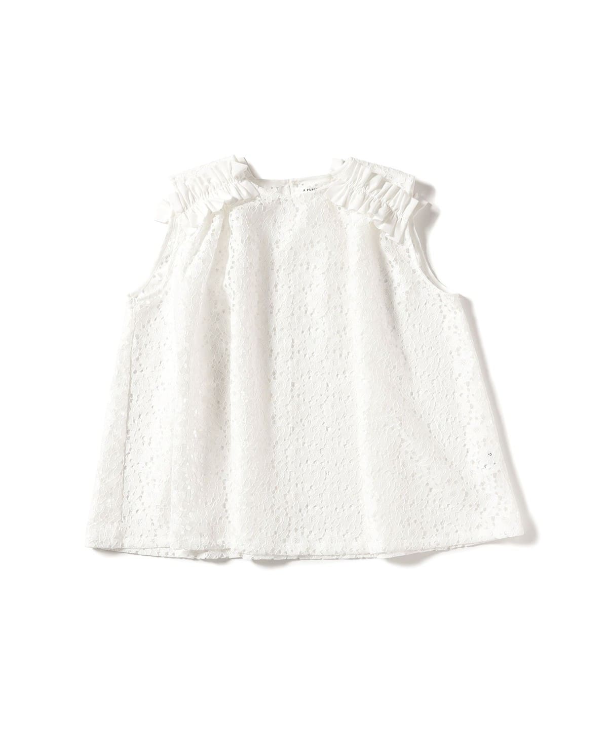 A PUPIL ア ピューピル / レース フレア ノースリーブ シャツ・ブラウス WOMEN WHITE S A PUPIL ア ピューピル / レース フレア ノースリーブ シャツ・ブラウス WOMEN WHITE S