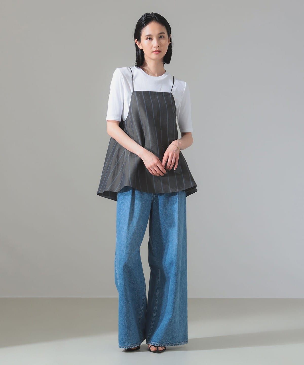 極美品✨デミルクス　フォーマル　ツイードブラウス　Lサイズ　40 後ろフレア Demi-Luxe BEAMS ブラウス シャツ 「セレモニー・フォーマル