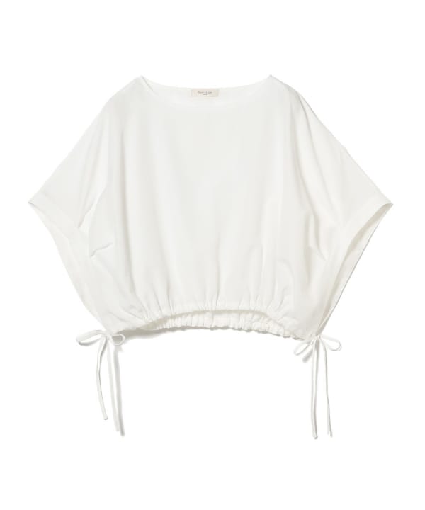 Demi-Luxe BEAMS ドロストサイドリボンブラウス ブラック Demi-Luxe BEAMS｜ドロスト サイドリボン ブラウス | Rakuten