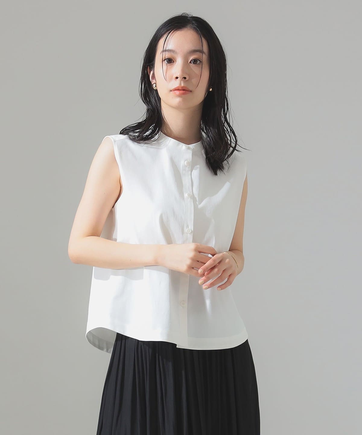 バンドカラー ドライ シャツ シャツ・ブラウス WOMEN SNOW 38 バンドカラー ドライ シャツ シャツ・ブラウス WOMEN SNOW 38