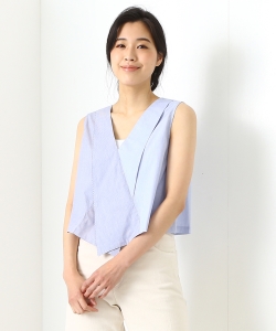 Rachel Comey / ストライプ Vネック ノースリーブブラウス