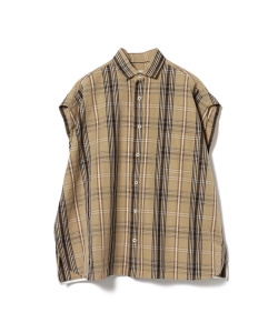 TICCA / 別注 チェック フレンチスリーブシャツ