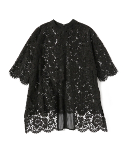 ROOM NO.8 BLACK / レース ハイネックブラウス