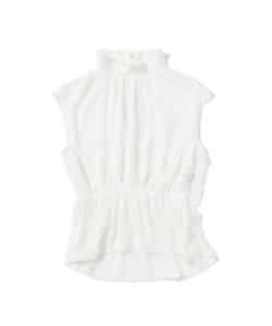 ■D/Nero / ドットジャカード フリルネック  ブラウス